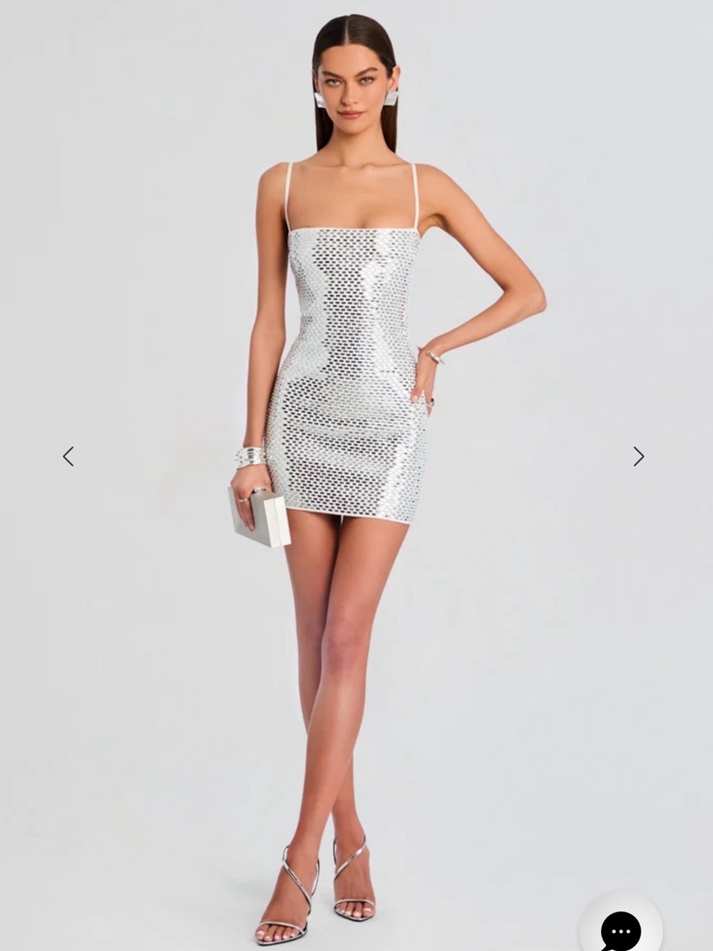 Retrofête Silver Avanyah Knit Mini Dress (Worn Once)